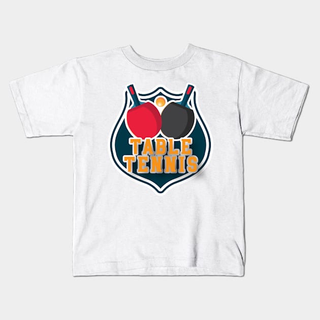 Table Tennis Kids T-Shirt by Dojaja